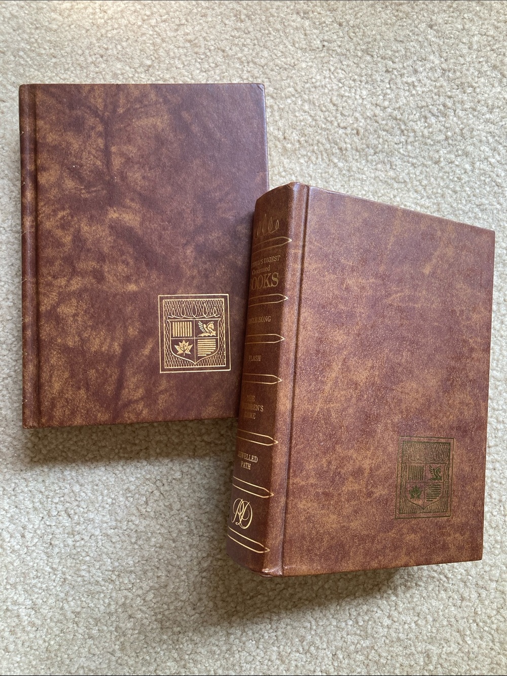 Vintage Reader’s Digest Condensed Books Brown with Gold Embossing Set of 2